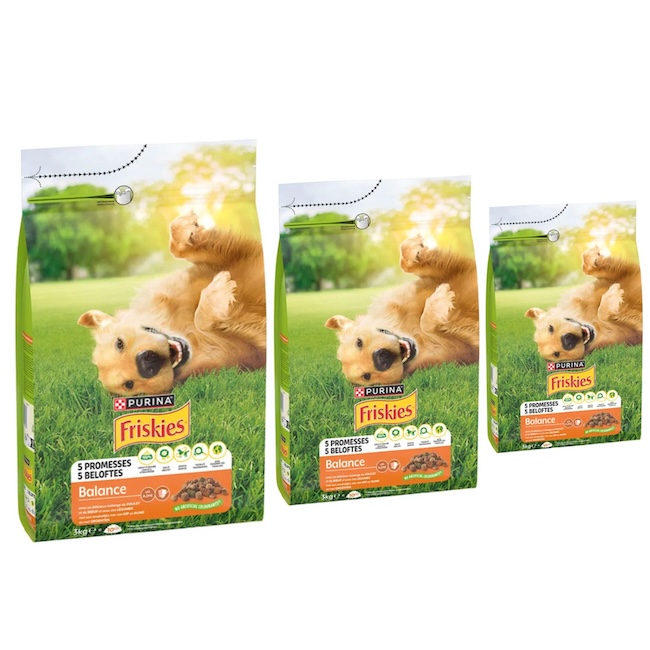 PURINA FRISKIES Balance poulet, bœuf, légumes pour chien  3 x 3 kg