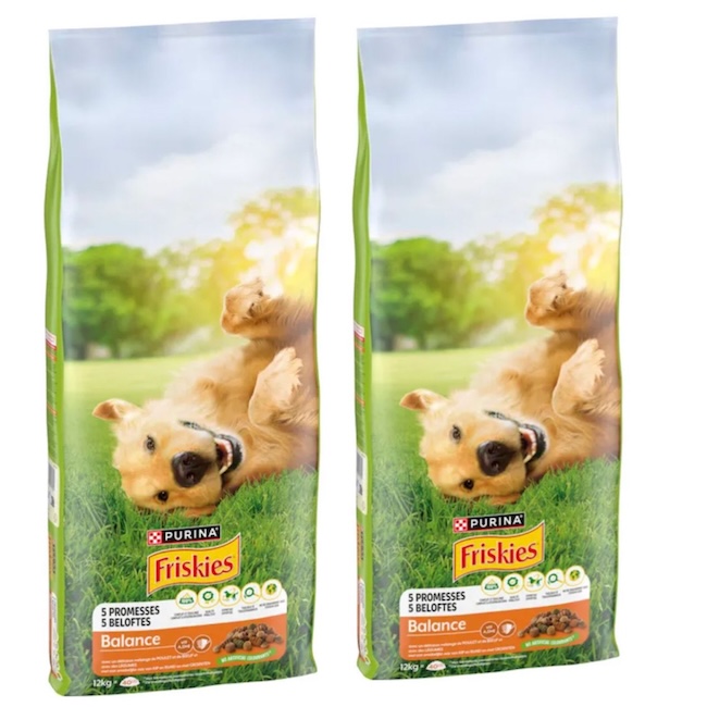PURINA FRISKIES Balance poulet, bœuf, légumes pour chien  2 x 12 kg
