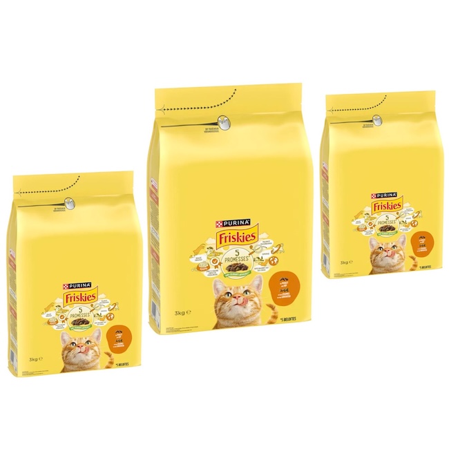PURINA Friskies Adult poulet, légumes 3 x 3 kg